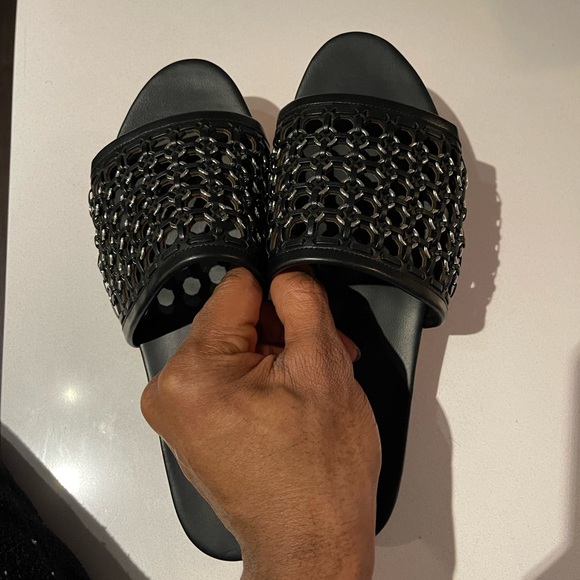 ALAÏA- Black Braided Eyelet Sandals - Picture 5 of 16